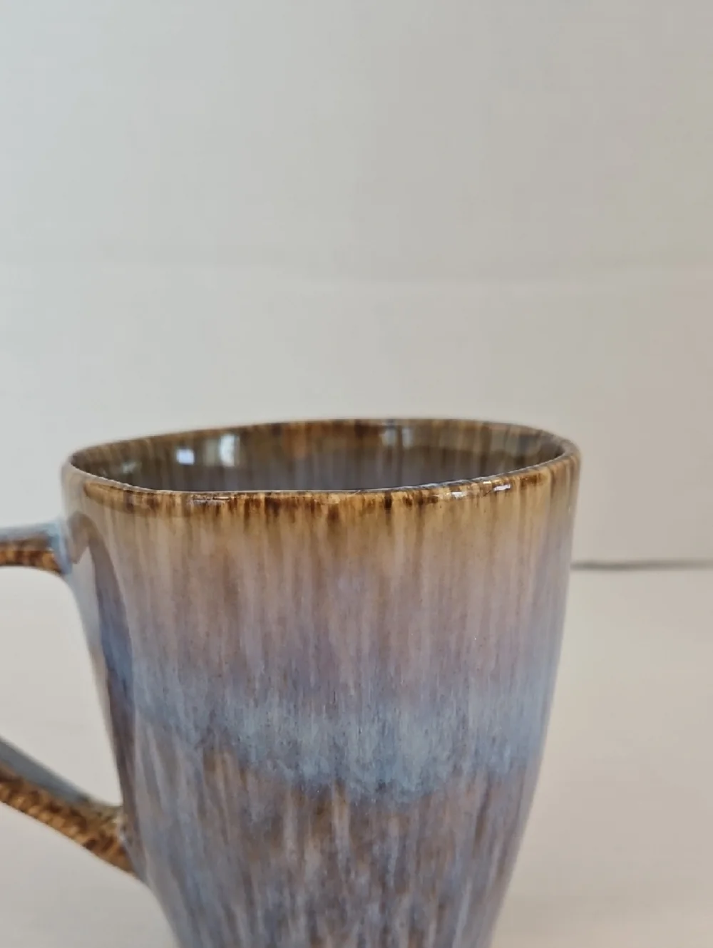Crate&Barrel Julo Blue and Brown Reactive Glazed Ceramic Coffee Tea Mug